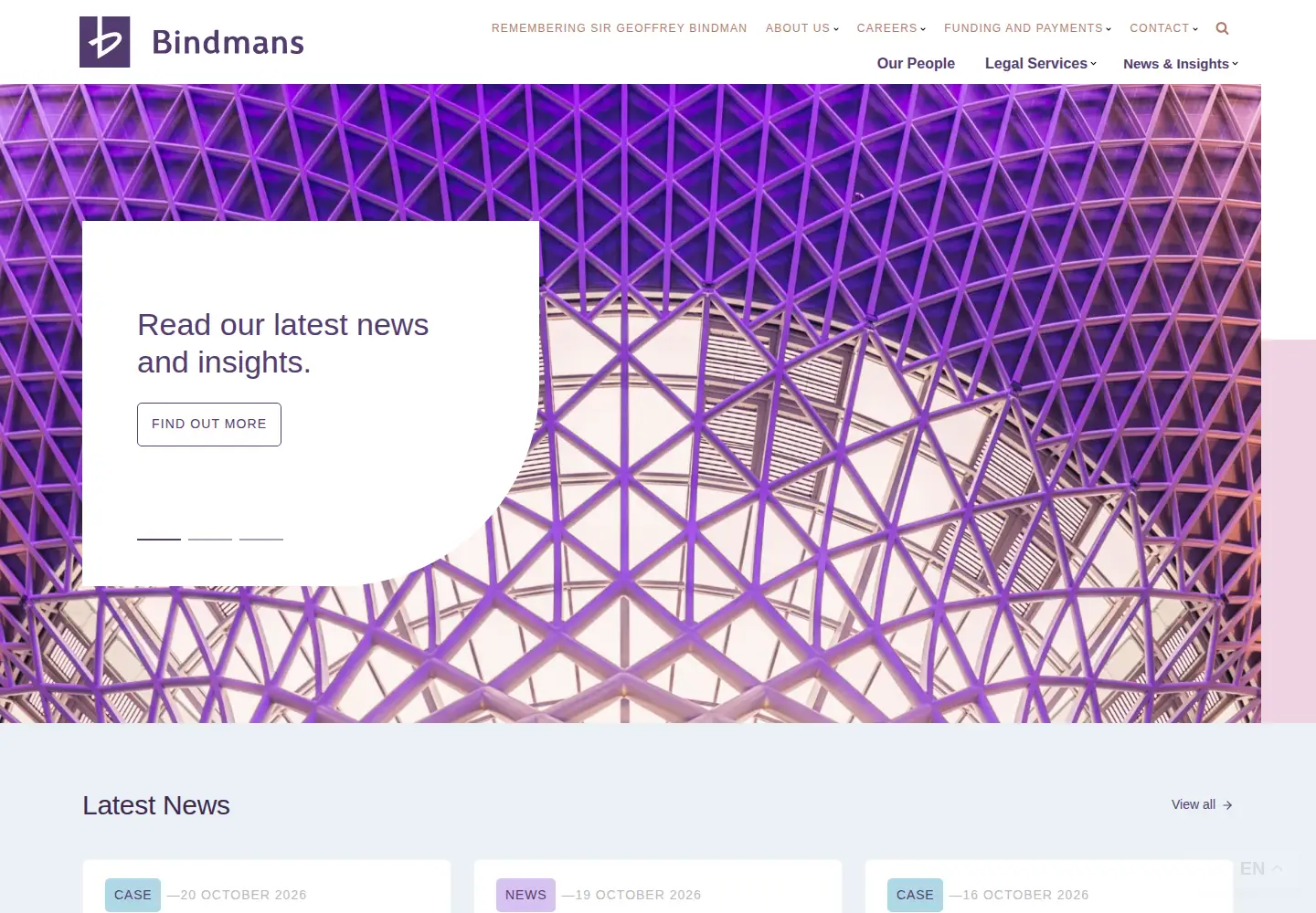 Screenshot of bindmans.com