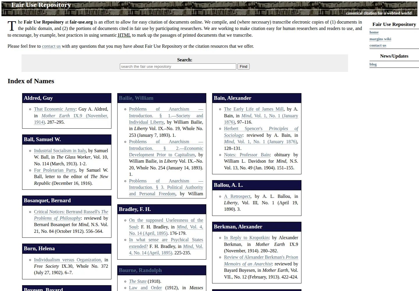 Screenshot of fair-use.org