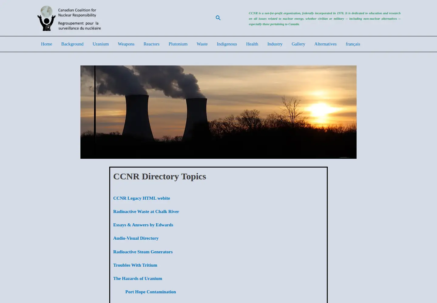 Screenshot of ccnr.org