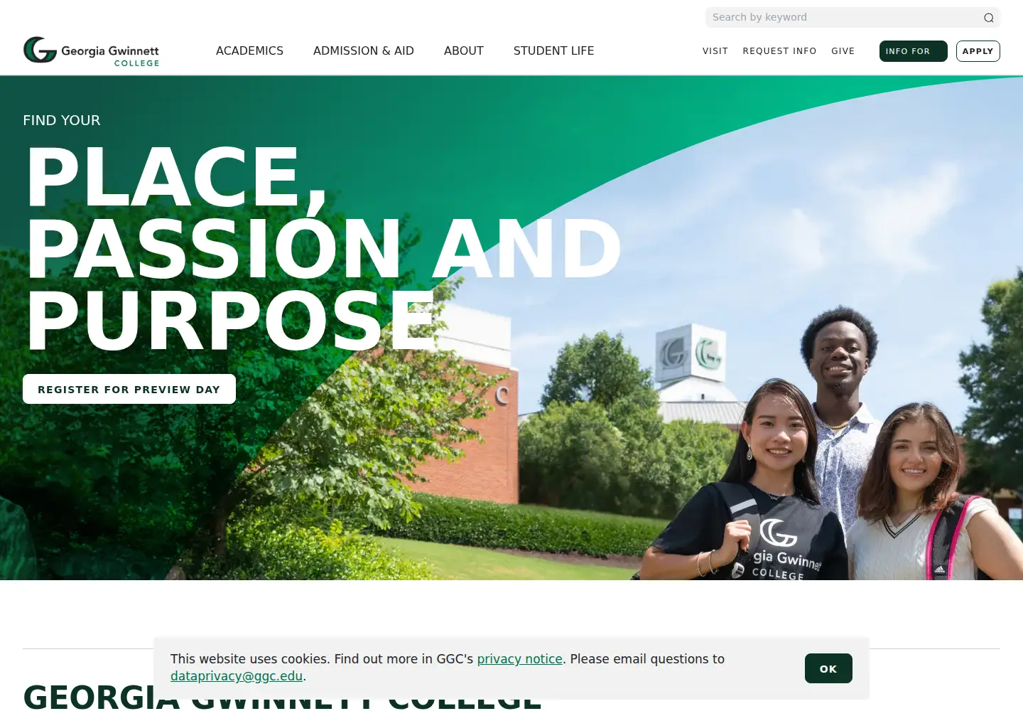 Screenshot of ggc.edu