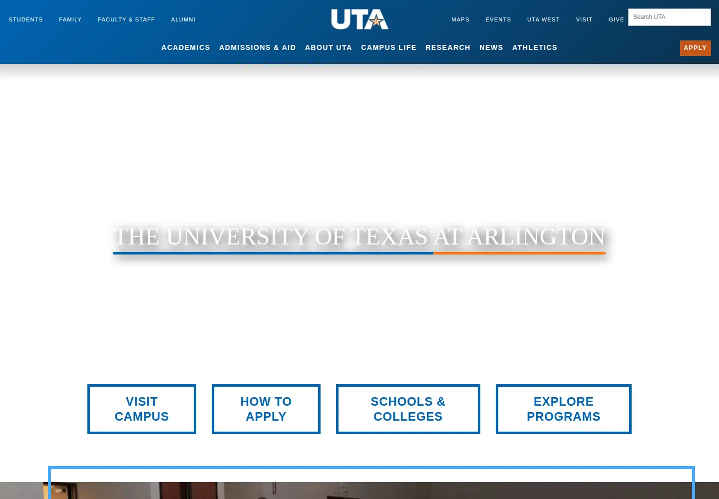 Screenshot of uta.edu