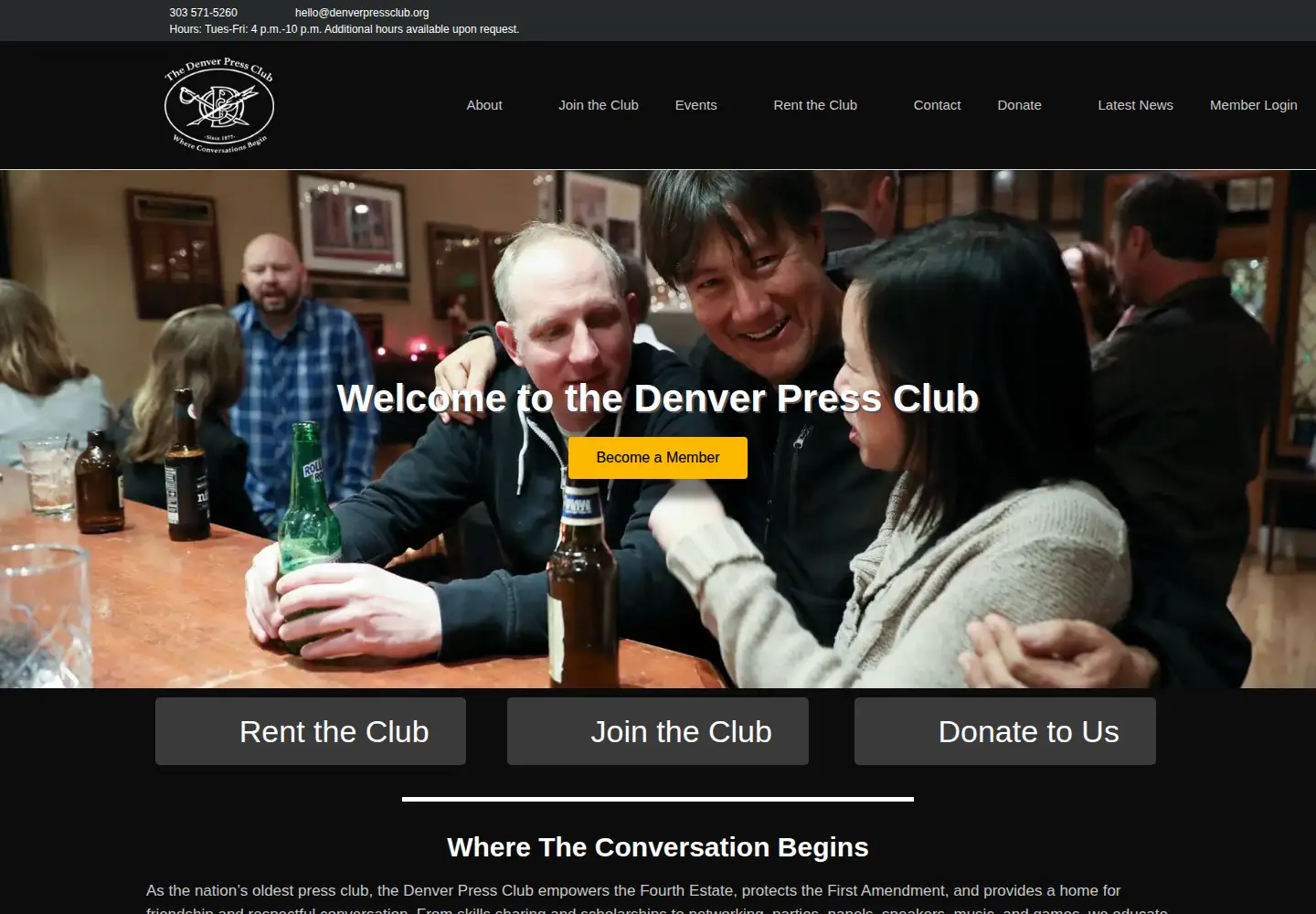Screenshot of denverpressclub.org