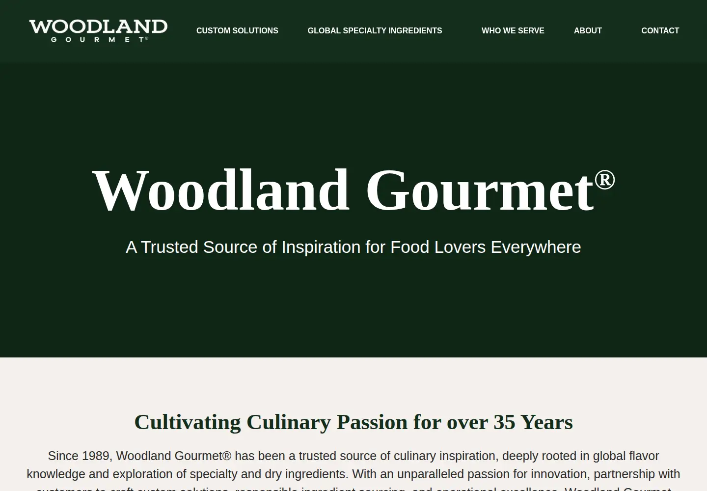 Screenshot of woodlandfoods.com