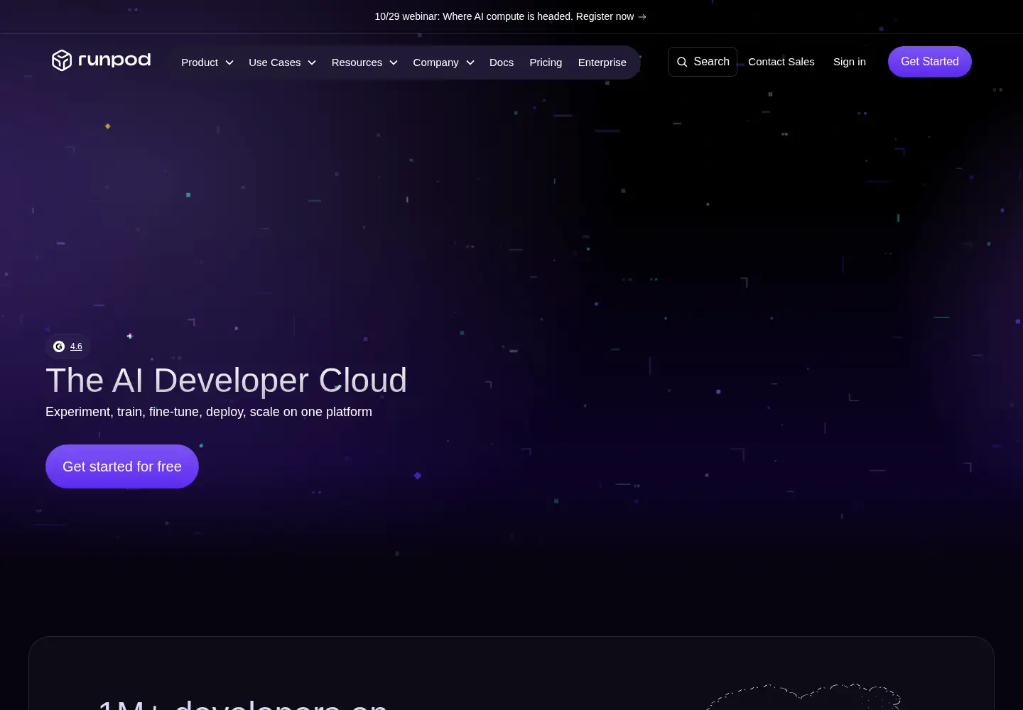 Screenshot of runpod.io