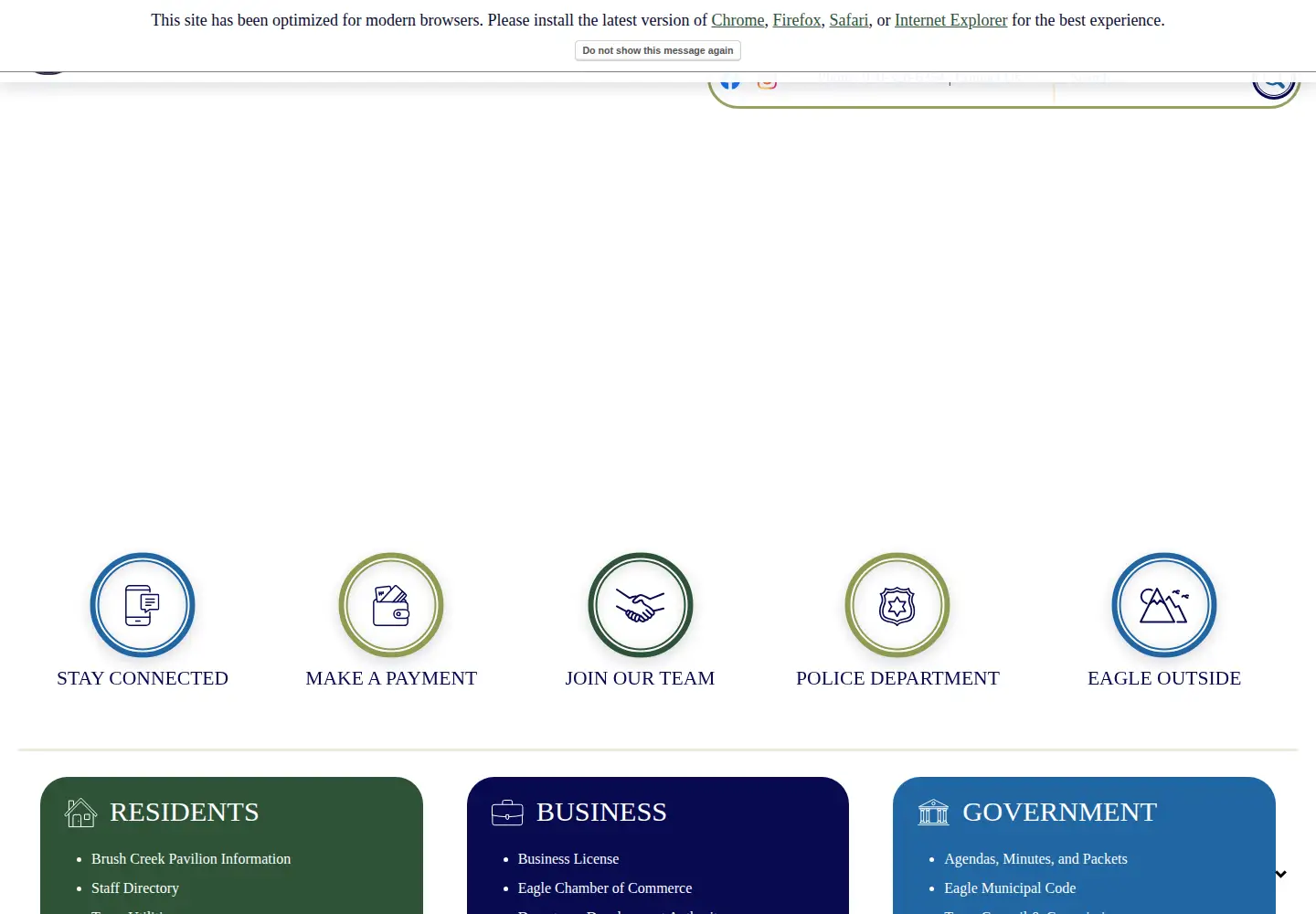 Screenshot of townofeagle.org