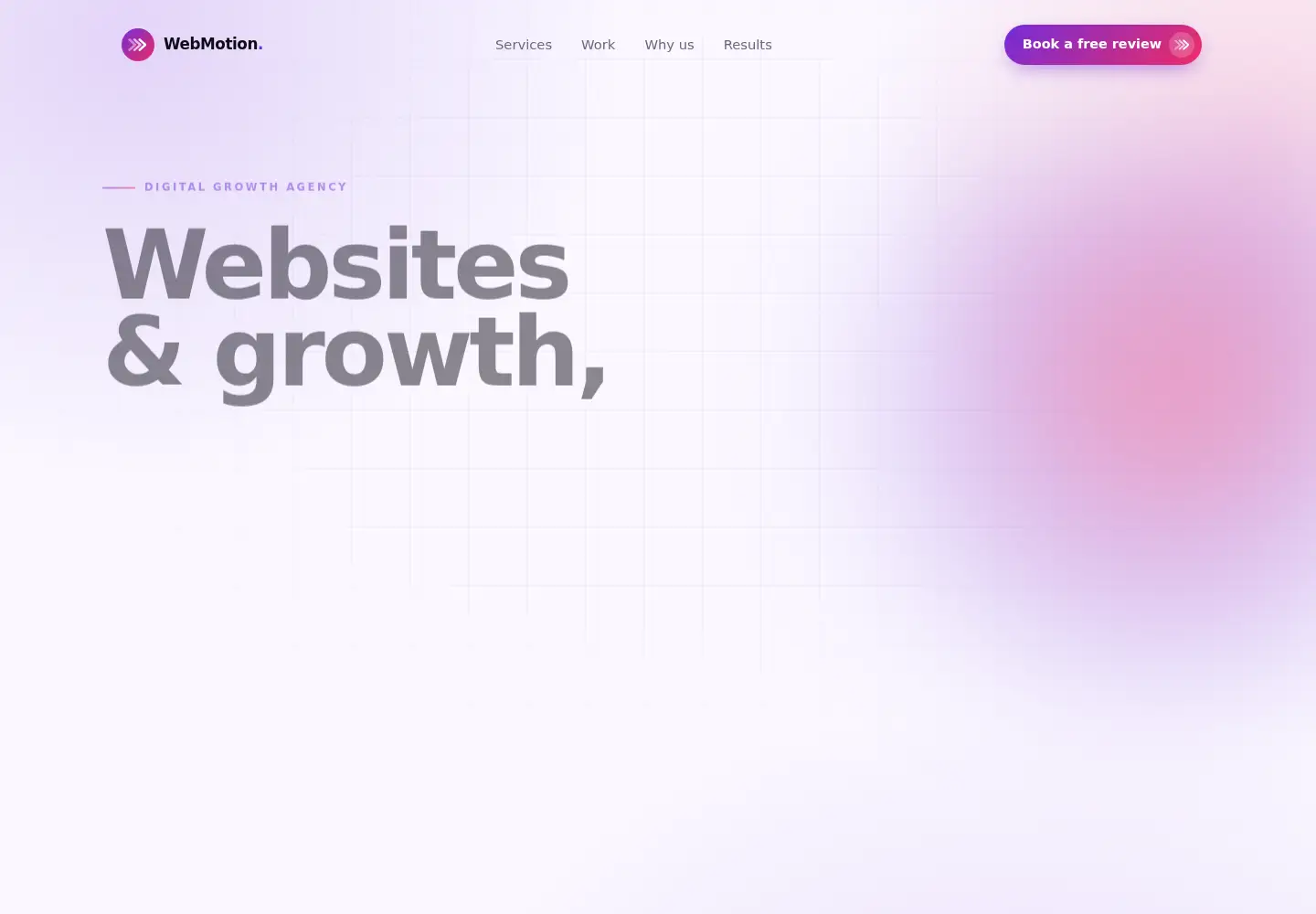 Captured homepage of web-motion.co.uk in the current scan