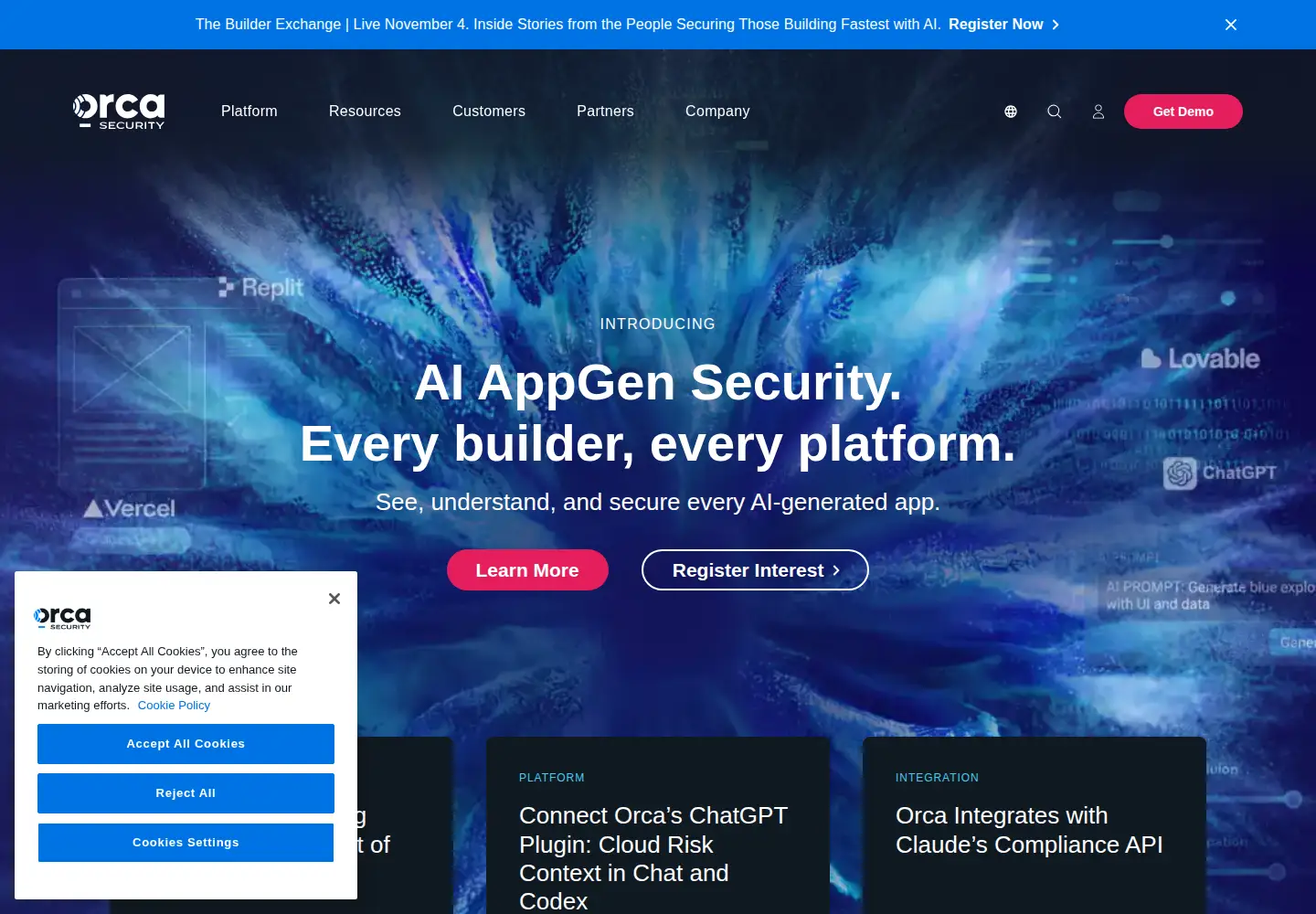 Screenshot of orcasecurity.io