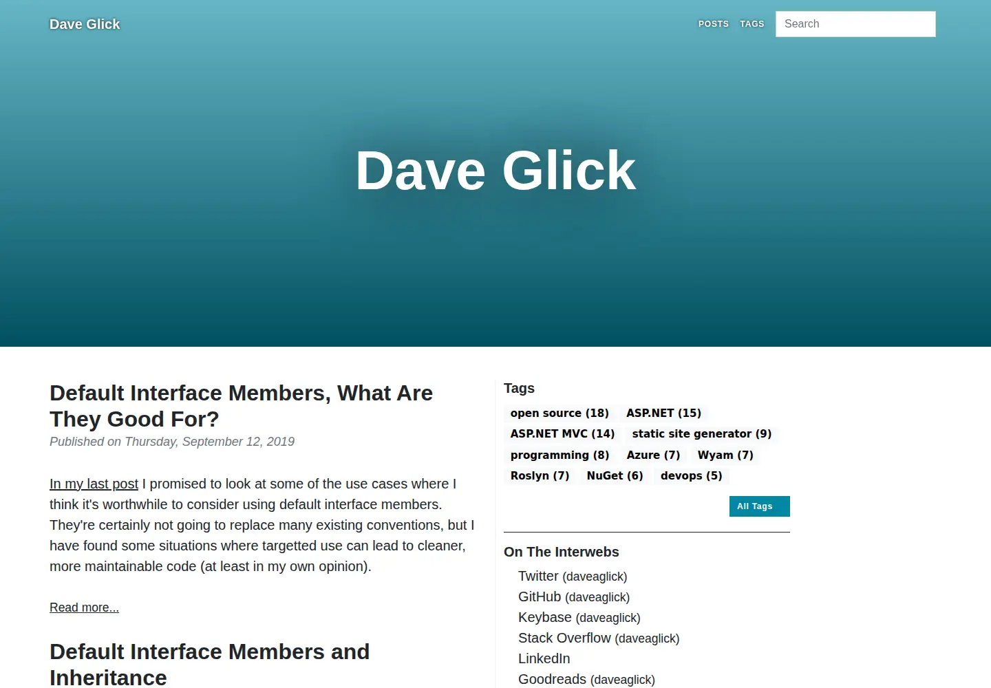 Screenshot of daveaglick.com
