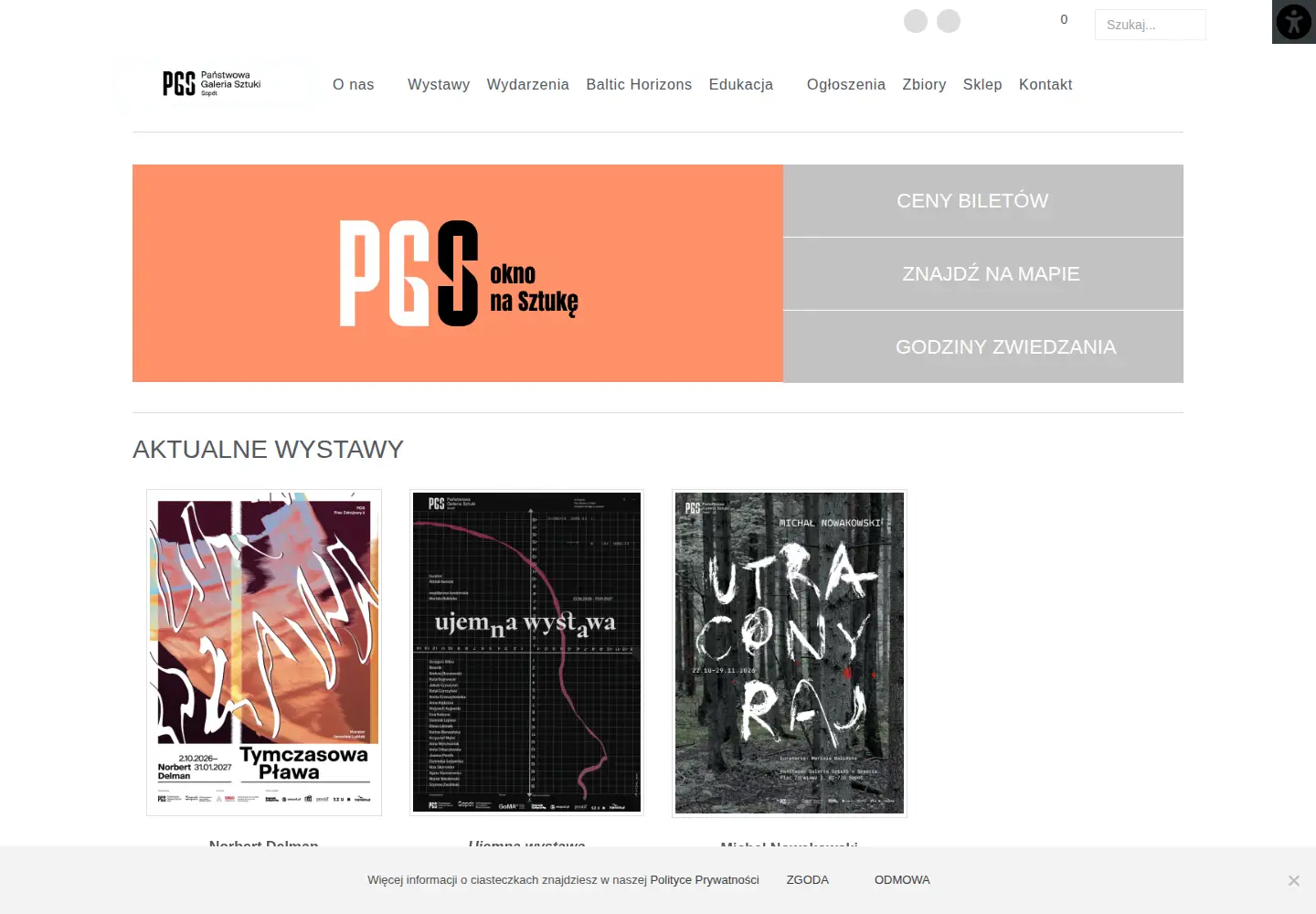 Captured homepage of pgs.pl in the current scan