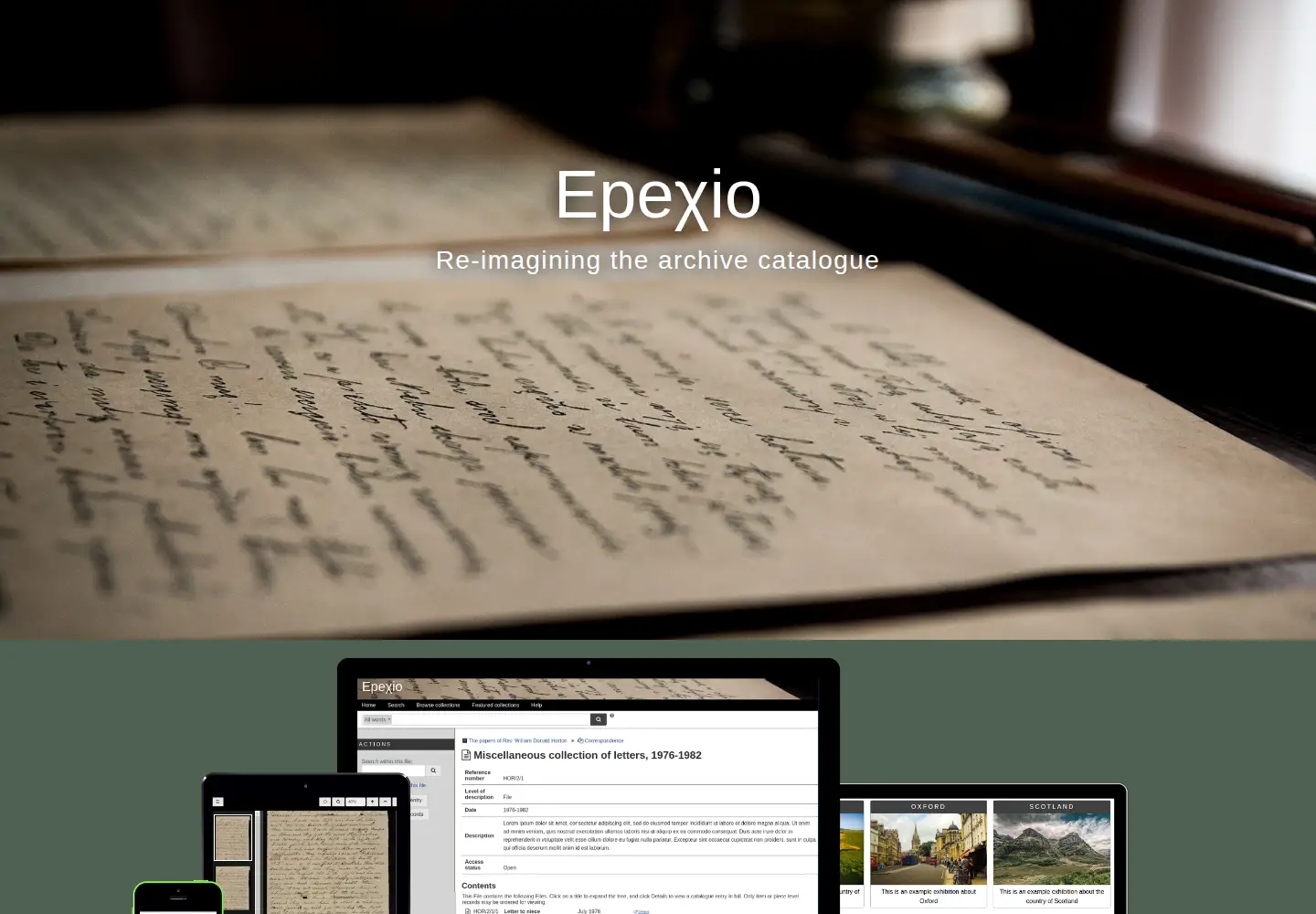 Captured homepage of epexio.com in the current scan