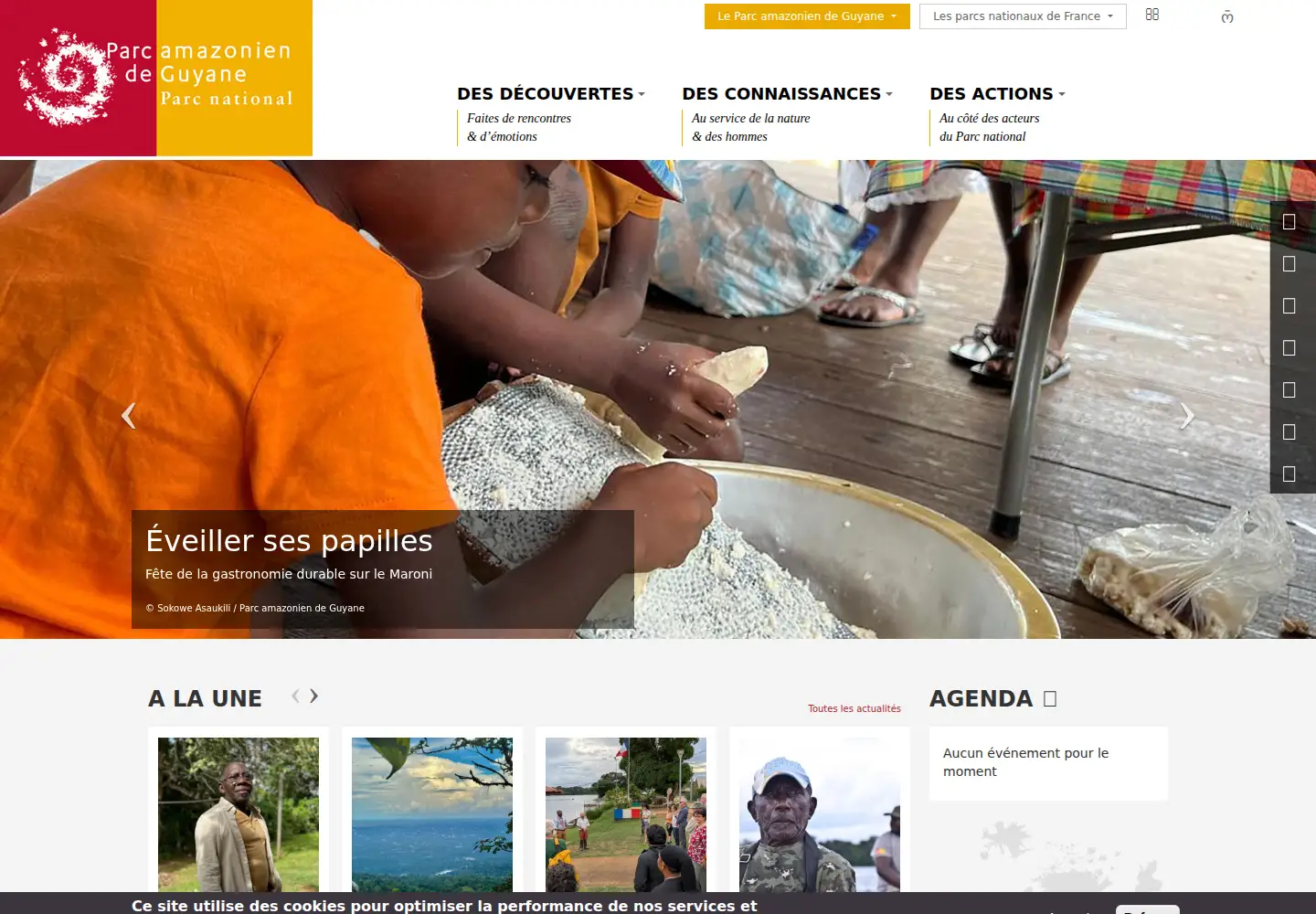 Captured homepage of parc-amazonien-guyane.fr in the current scan