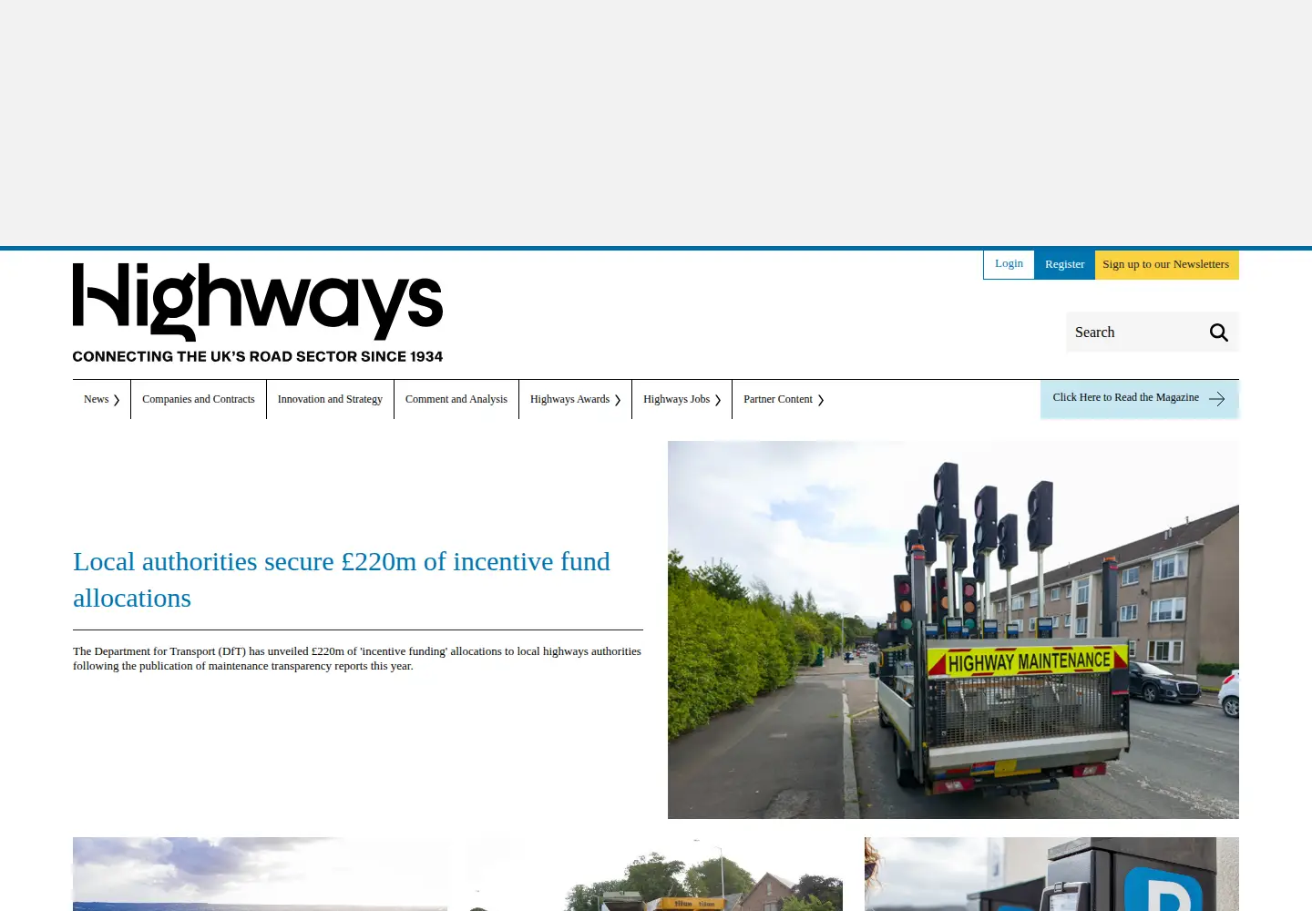 Screenshot of highwaysmagazine.co.uk
