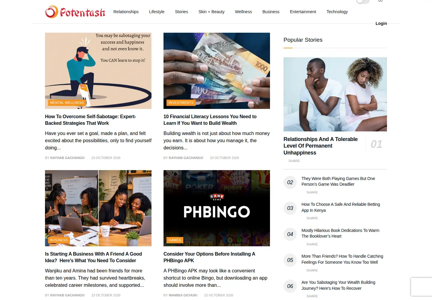 Screenshot of potentash.com