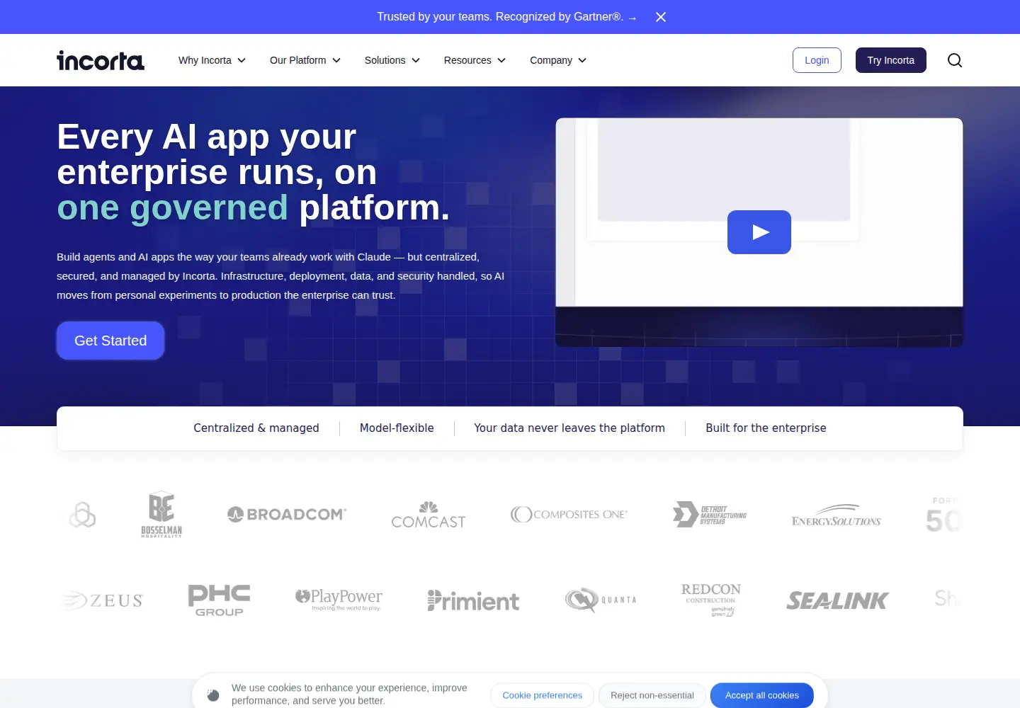Screenshot of incorta.com