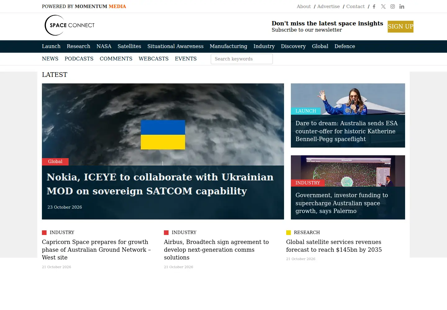 Screenshot of spaceconnectonline.com.au