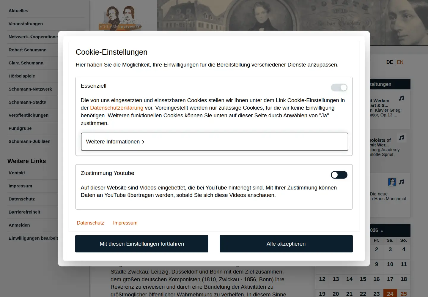 Screenshot of schumann-portal.de