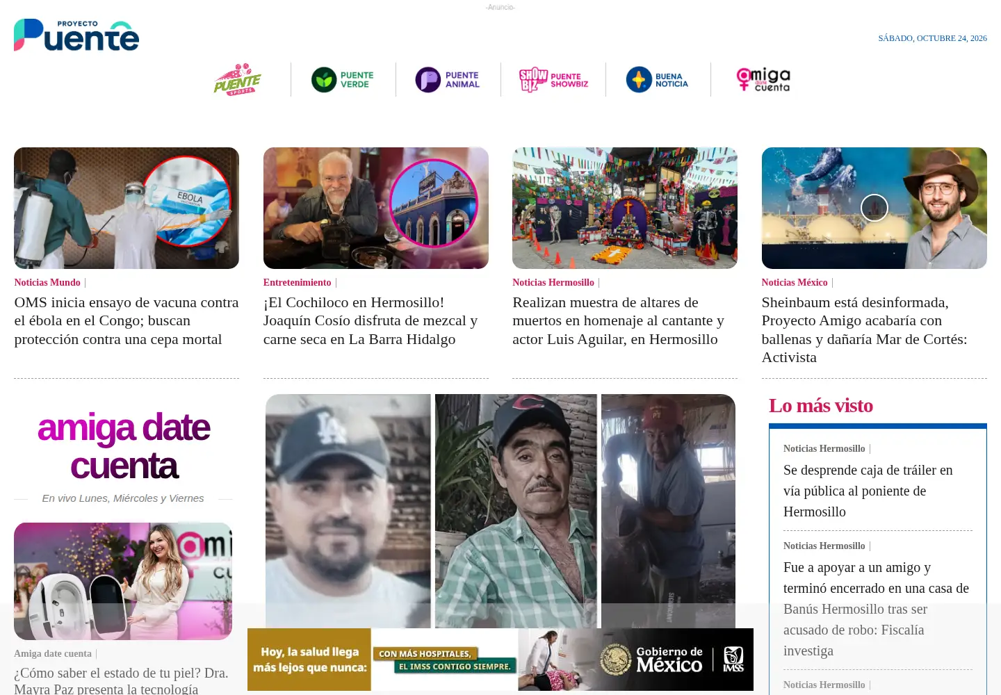 Captured homepage of proyectopuente.com.mx in the current scan