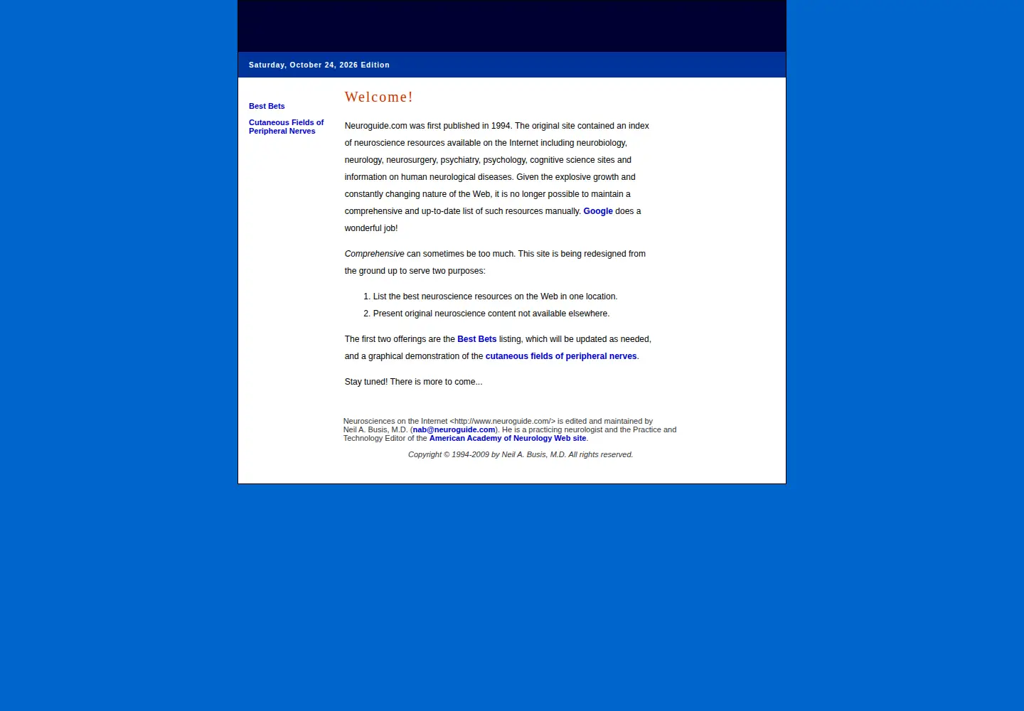 Screenshot of neuroguide.com