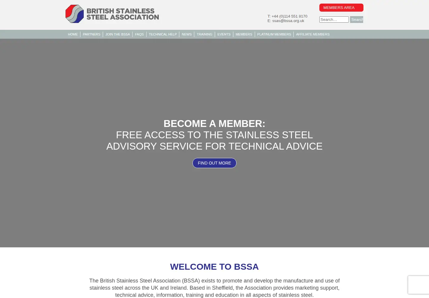 Screenshot of bssa.org.uk