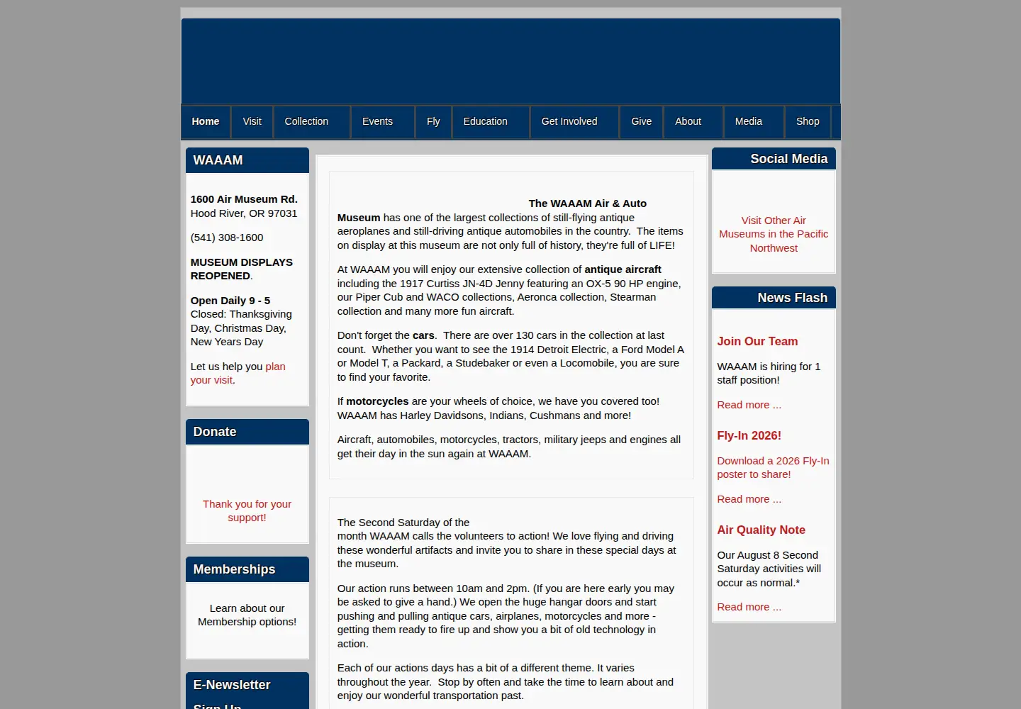 Screenshot of waaamuseum.org