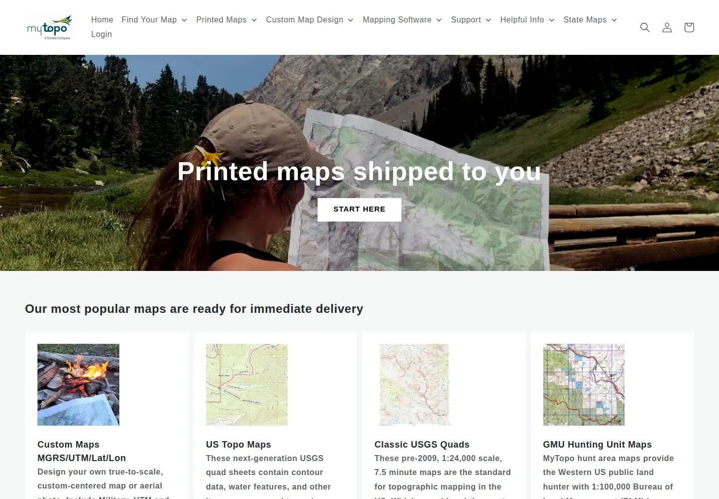 Screenshot of mytopo.com