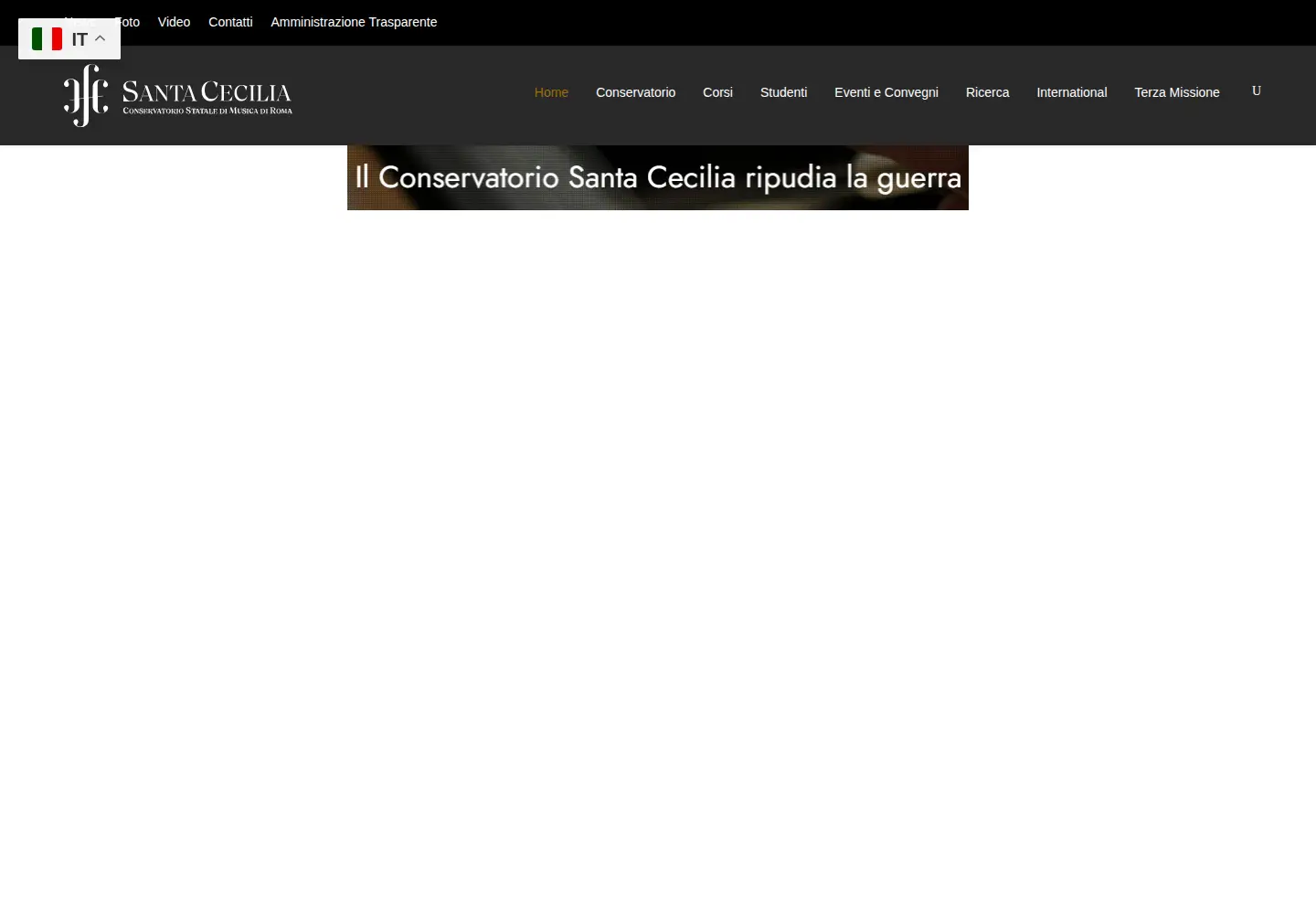 Captured homepage of conservatoriosantacecilia.it in the current scan