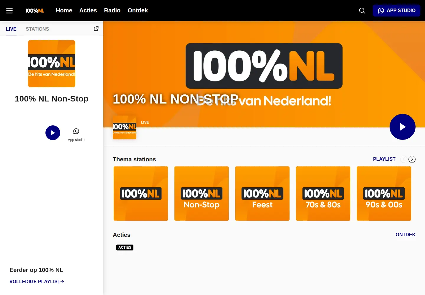 Captured homepage of 100p.nl in the current scan