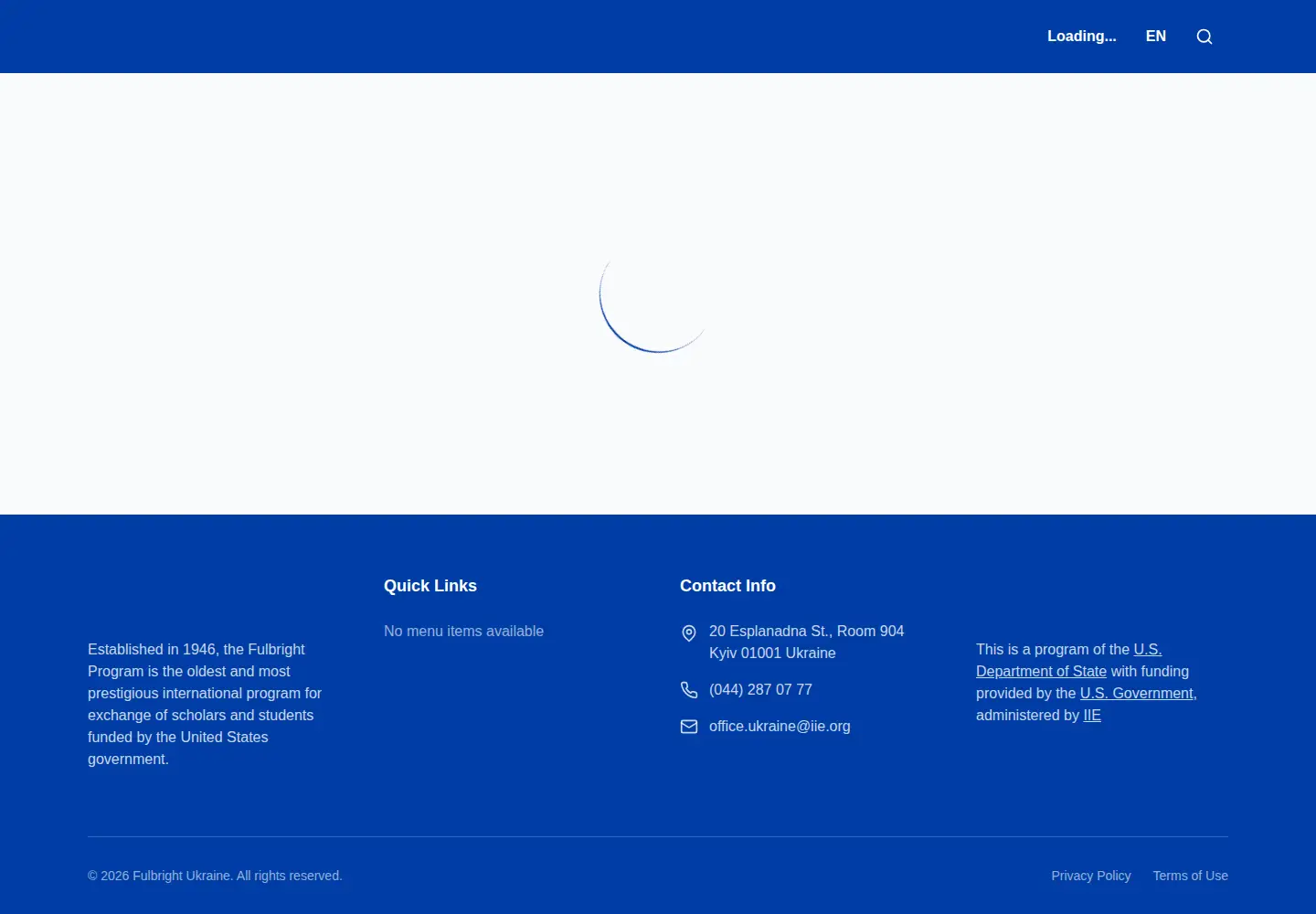 Screenshot of fulbright.org.ua