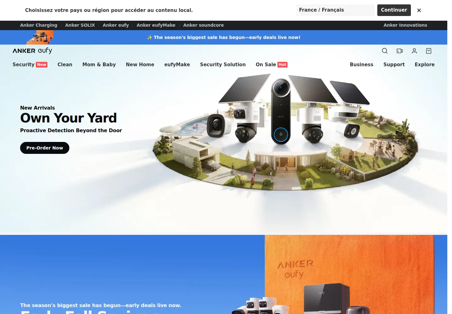 Screenshot of eufy.com