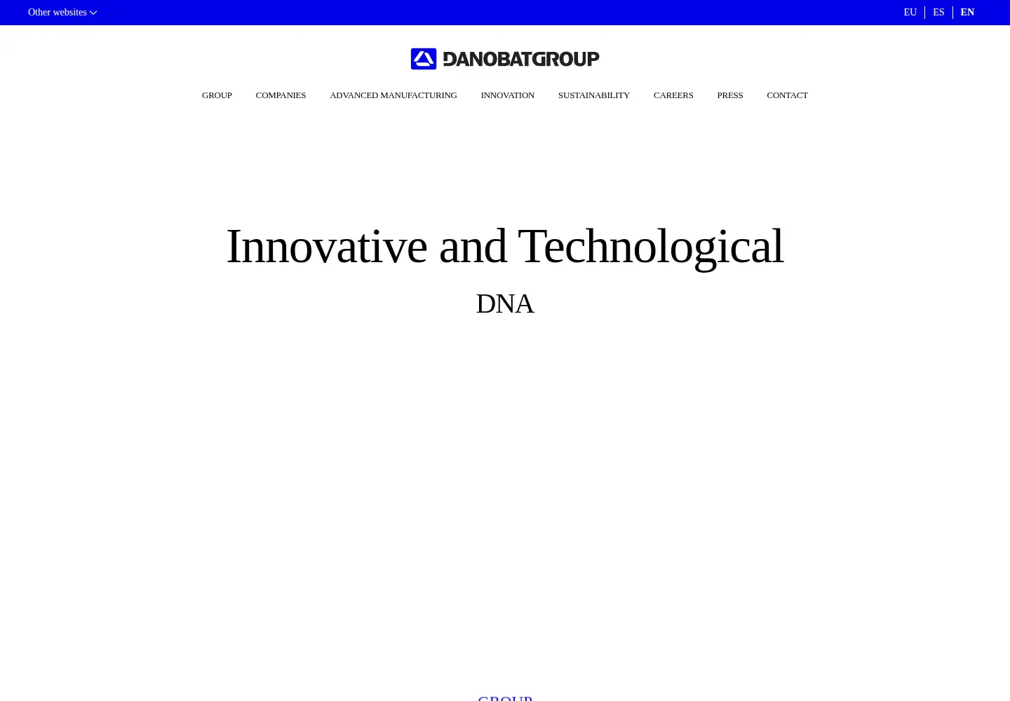Captured homepage of danobatgroup.com in the current scan