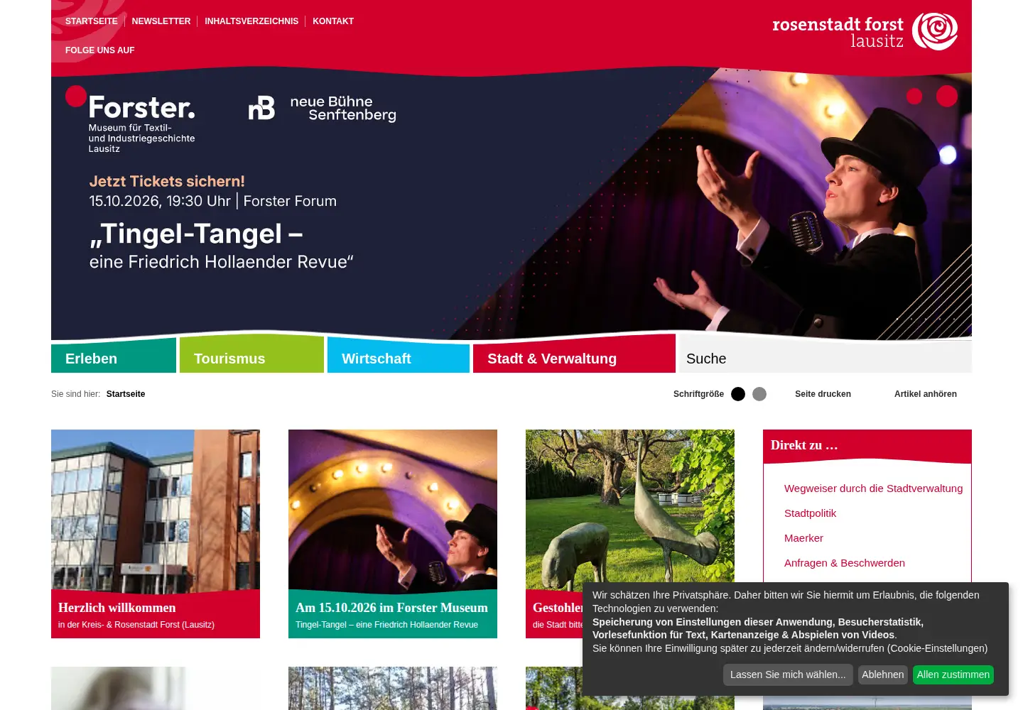 Captured homepage of forst-lausitz.de in the current scan