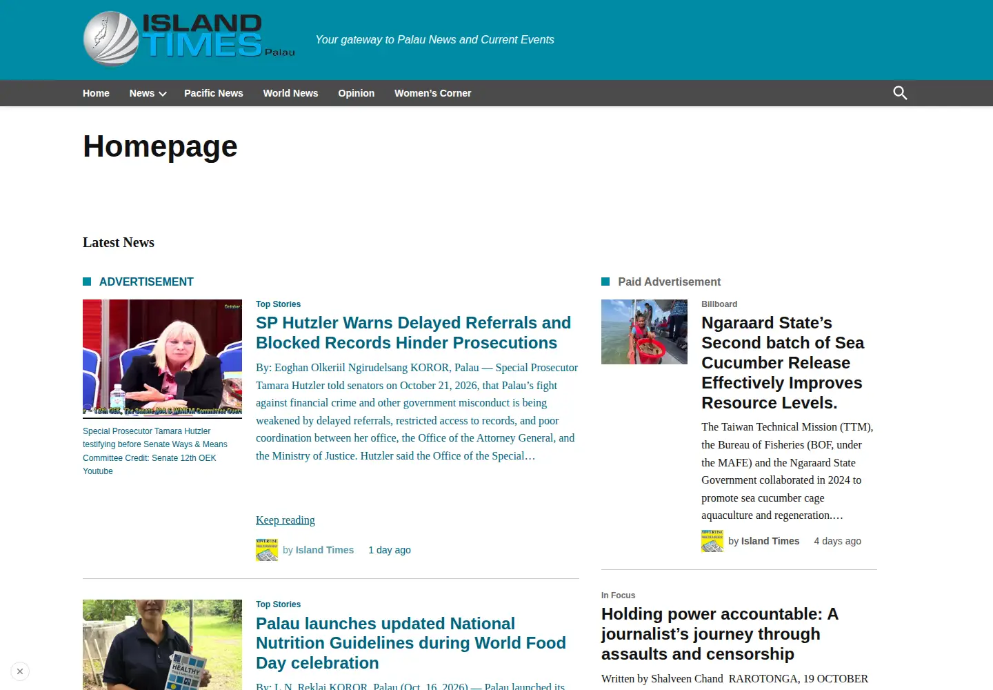 Screenshot of islandtimes.org