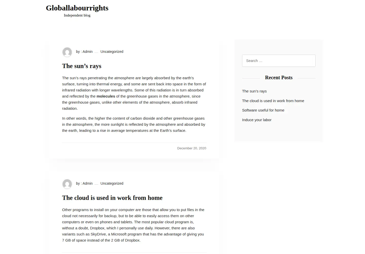 Screenshot of globallabourrights.org