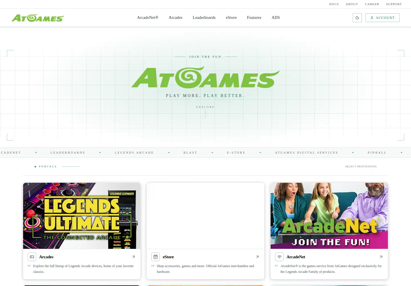 Screenshot of atgames.net