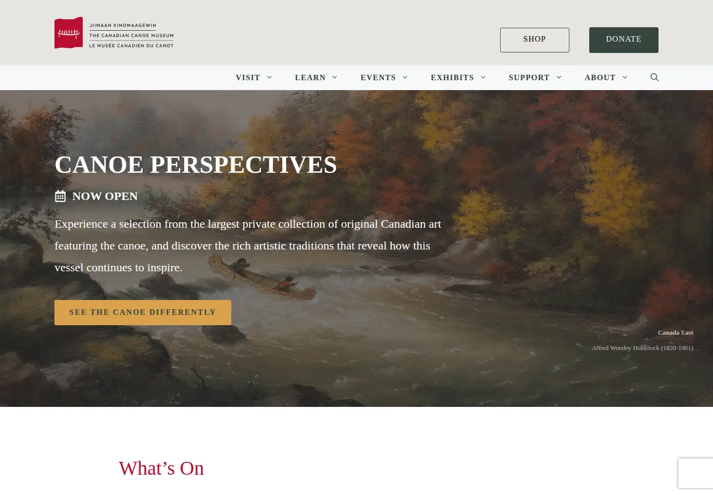 Screenshot of canoemuseum.ca