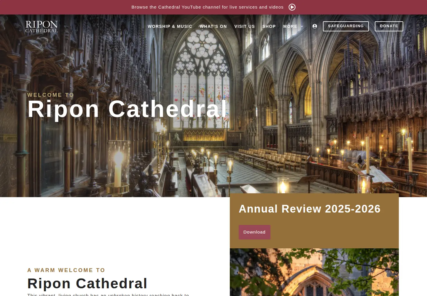 Screenshot of riponcathedral.org.uk