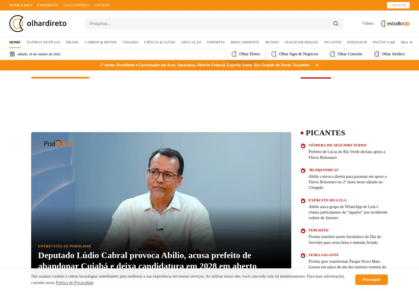 Screenshot of olhardireto.com.br