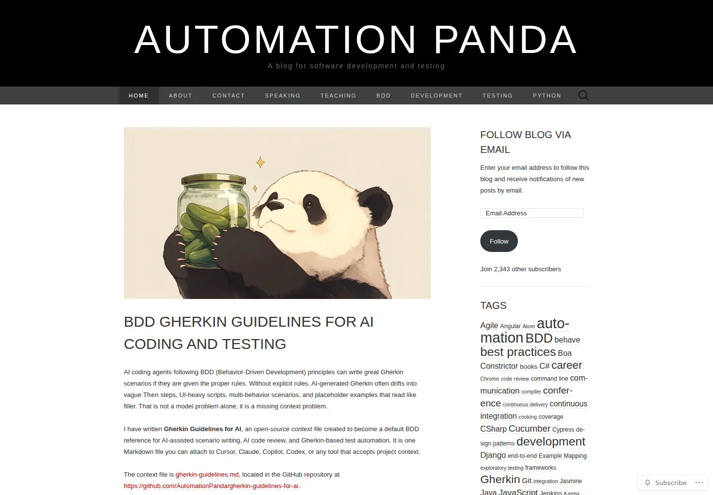 Screenshot of automationpanda.com