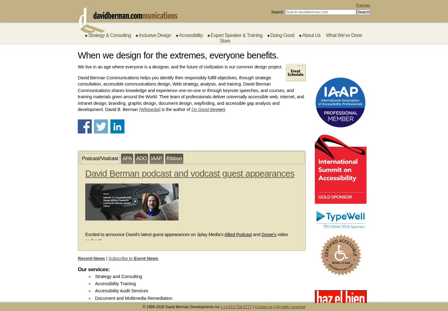 Captured homepage of davidberman.com in the current scan
