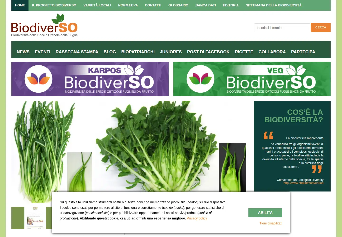 Screenshot of biodiversitapuglia.it