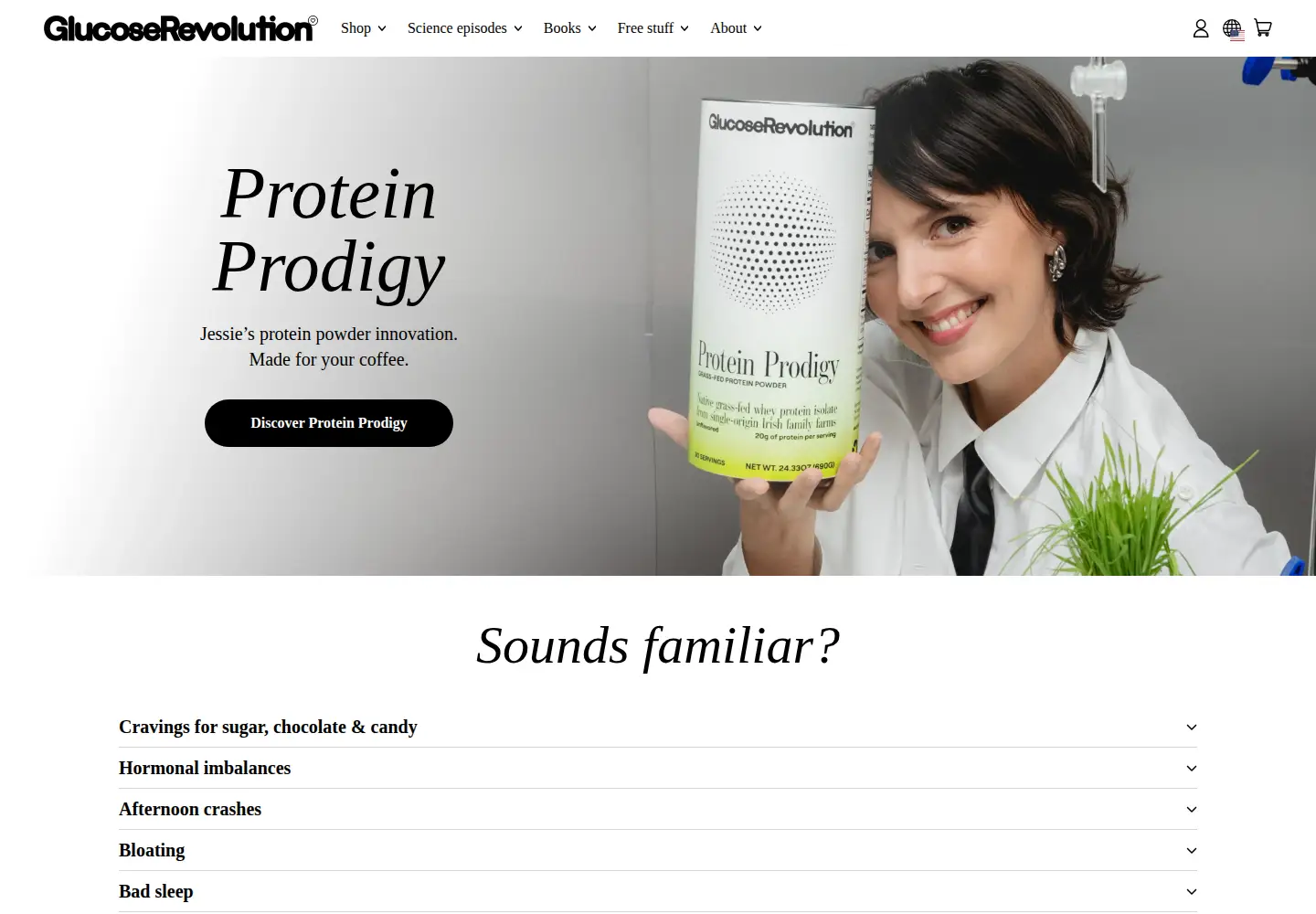 Captured homepage of glucosegoddess.com in the current scan