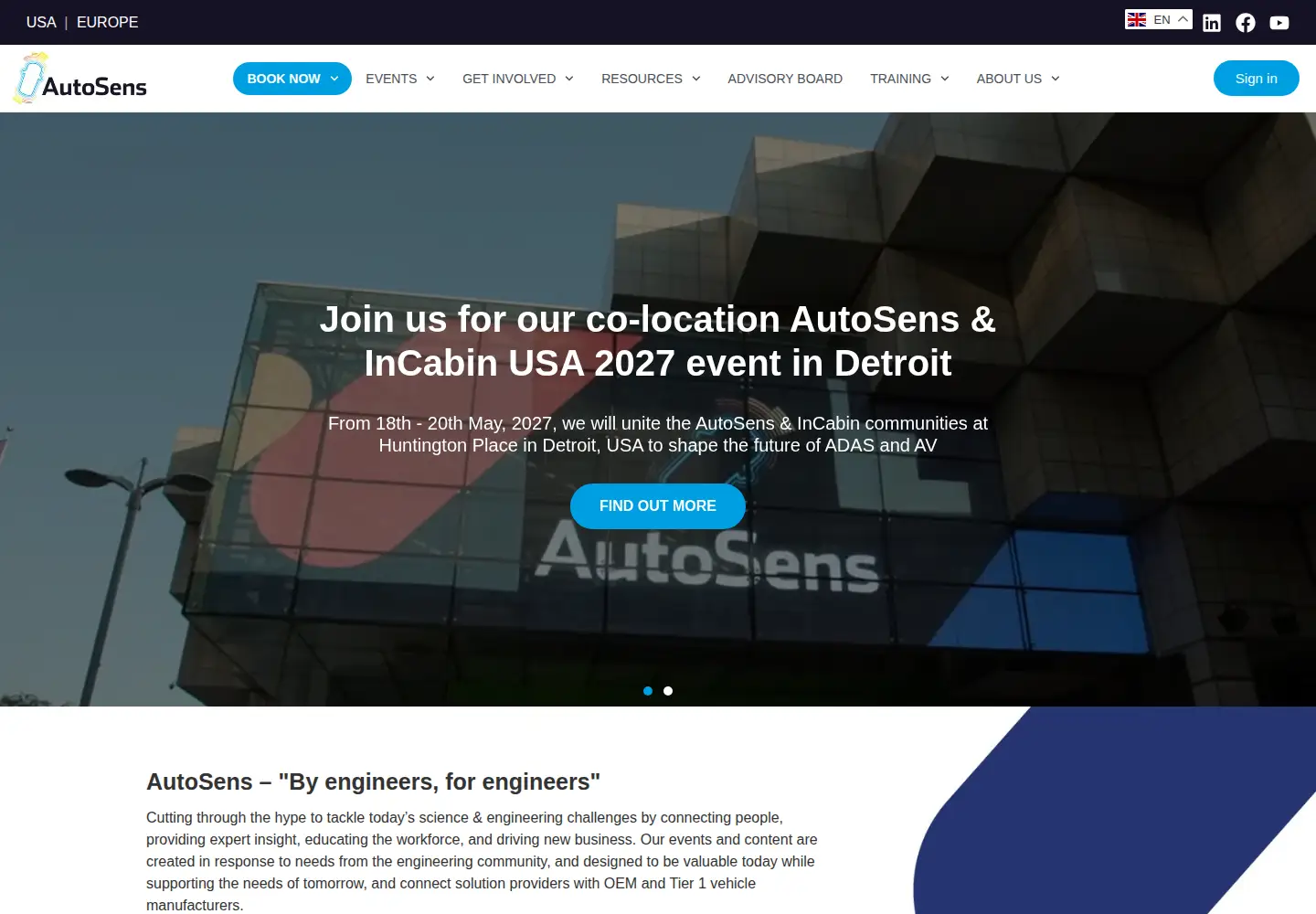 Captured homepage of auto-sens.com in the current scan