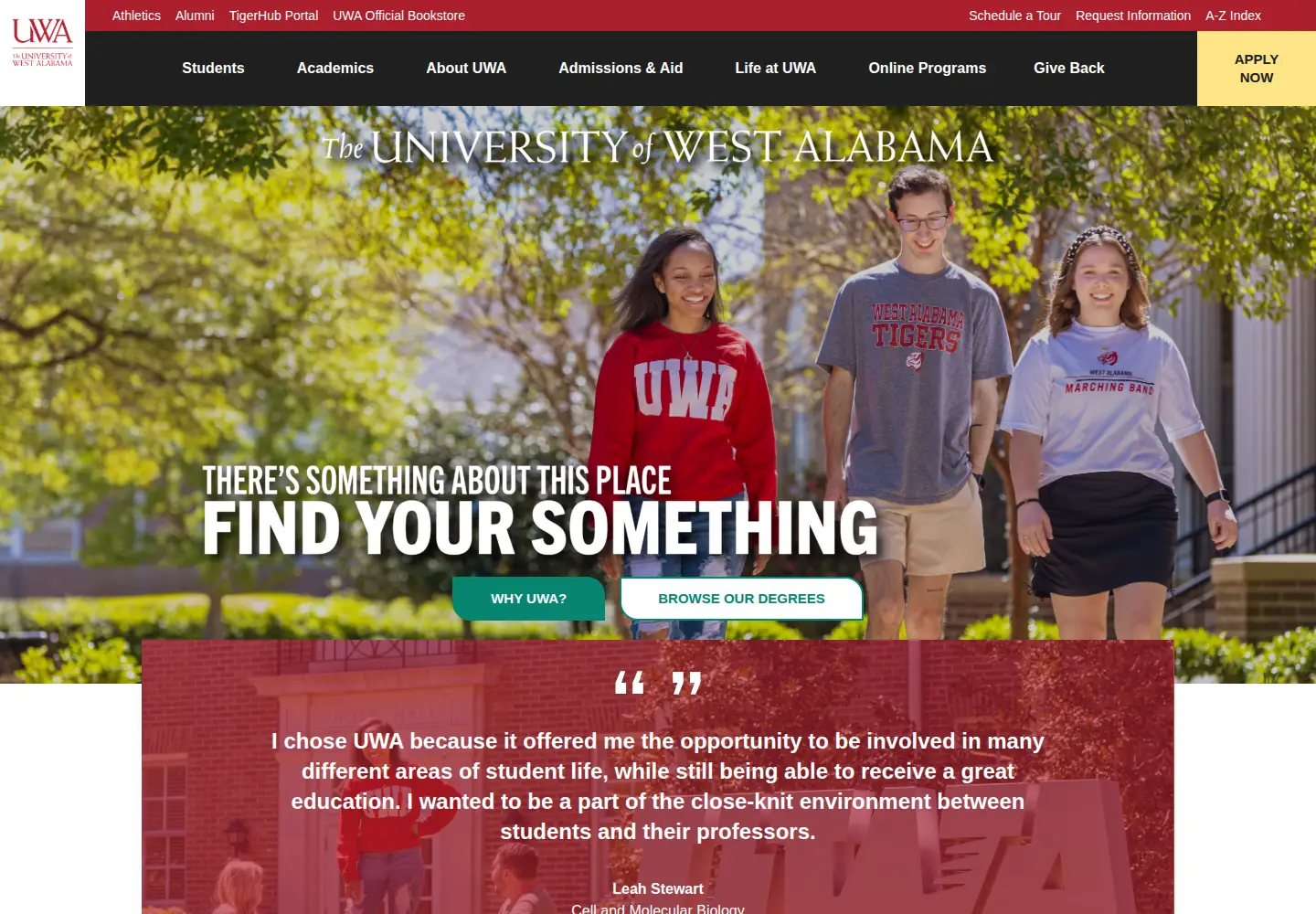 Screenshot of uwa.edu