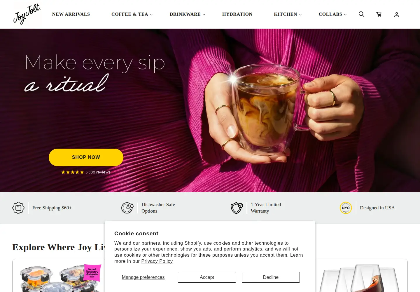 Captured homepage of joyjolt.com in the current scan