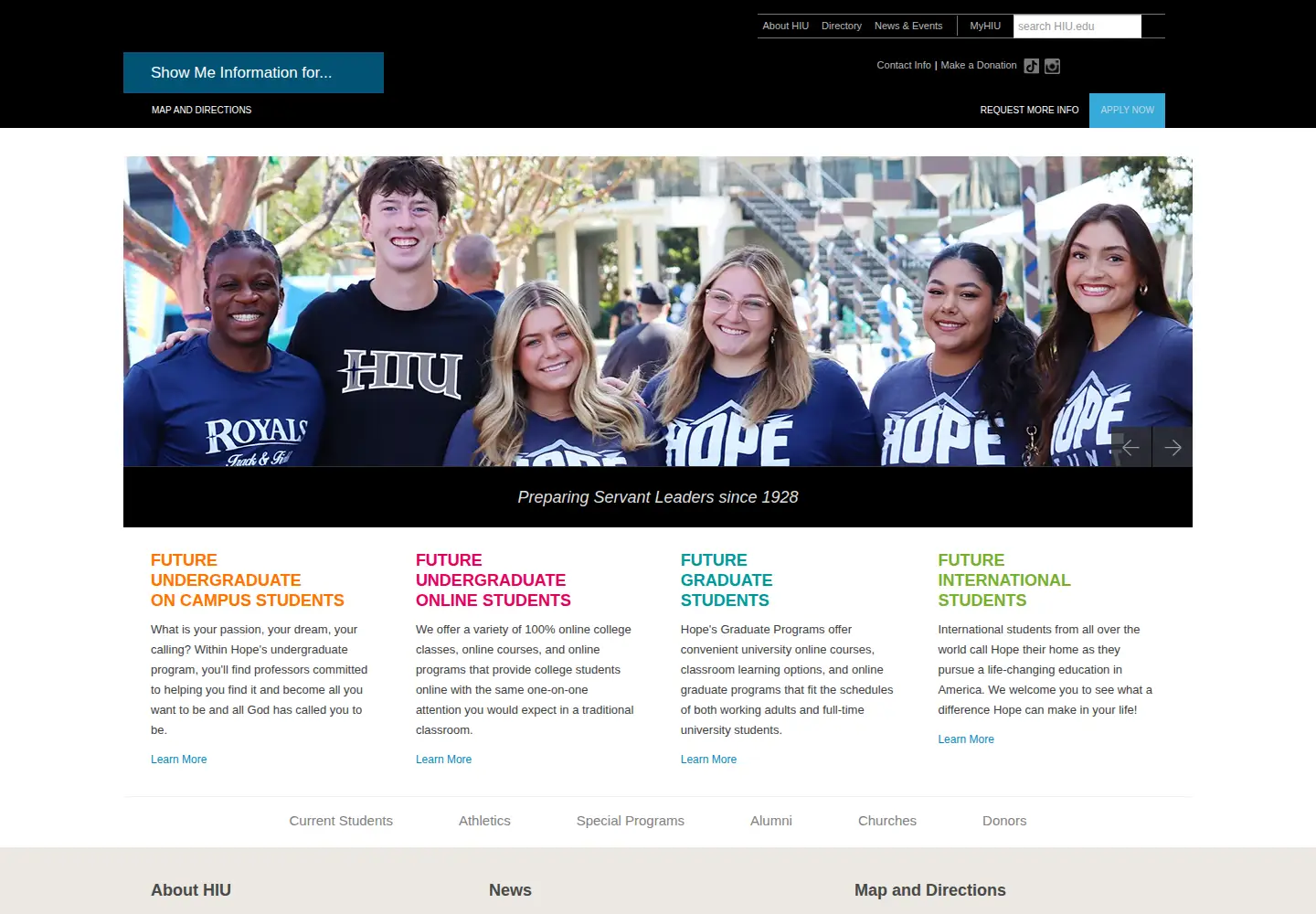 Screenshot of hiu.edu