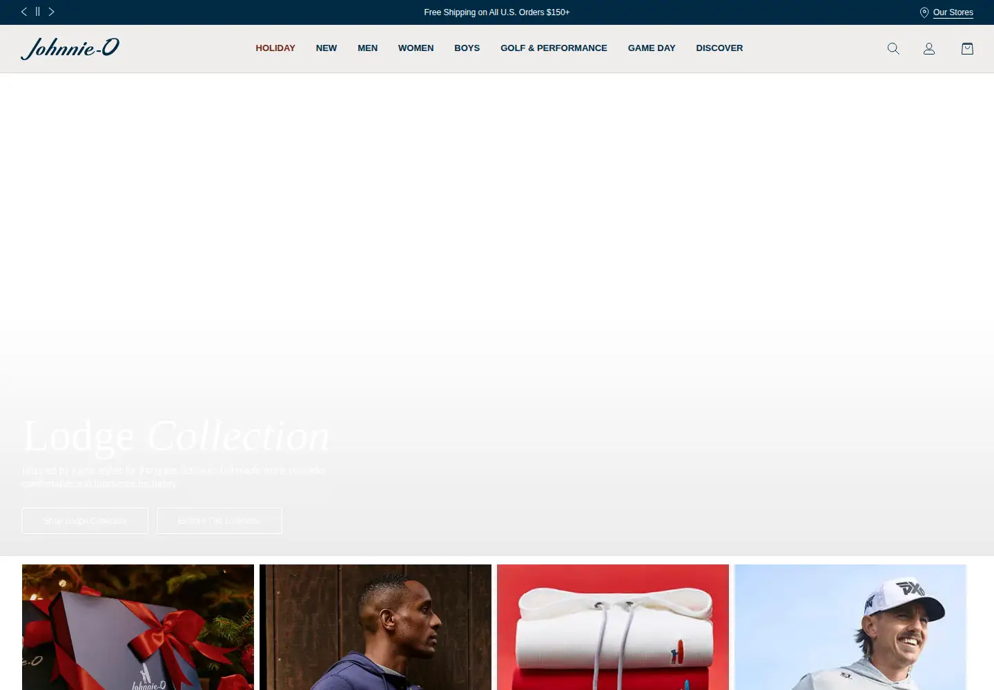 Captured homepage of johnnie-o.com in the current scan