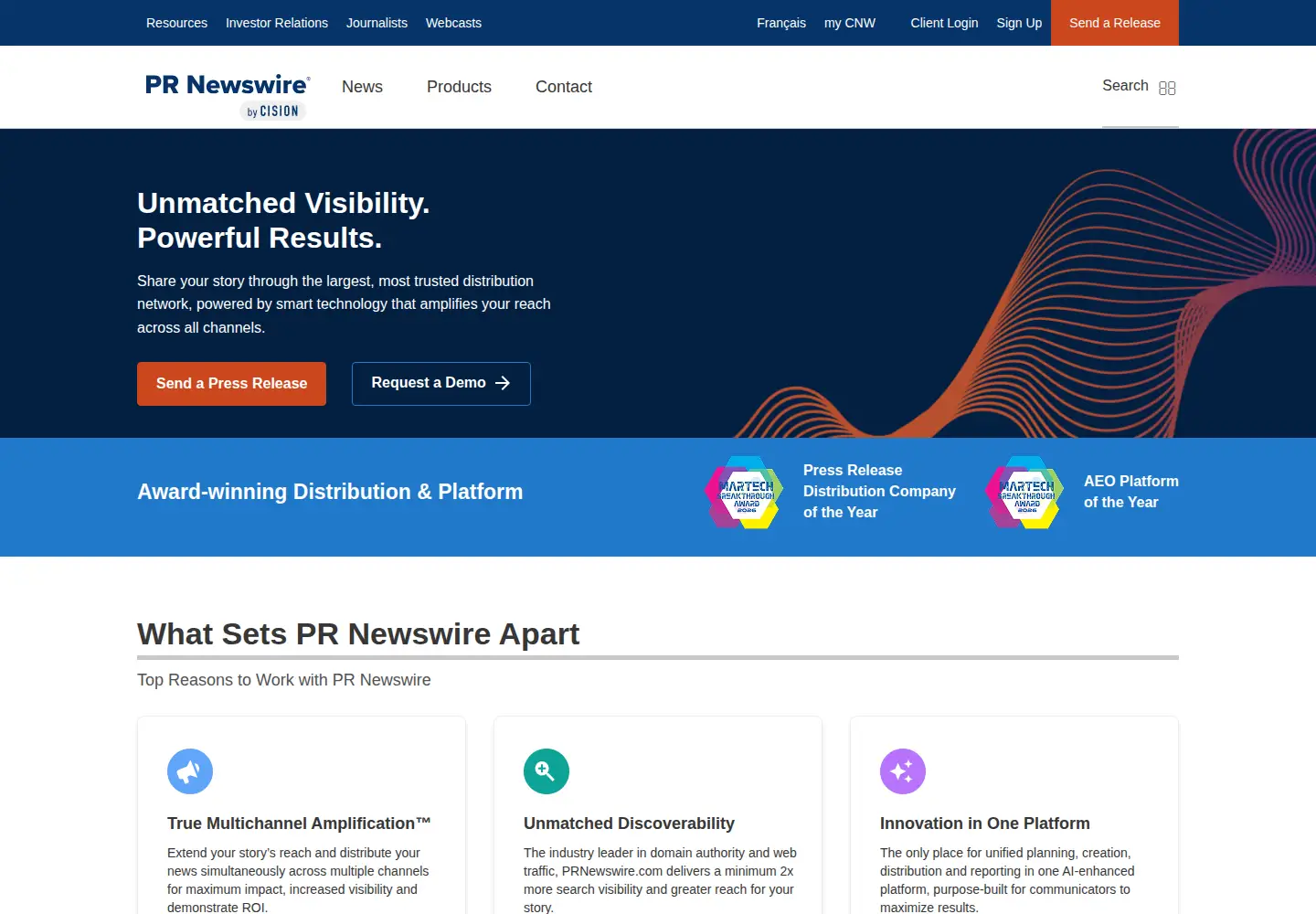 Screenshot of newswire.ca