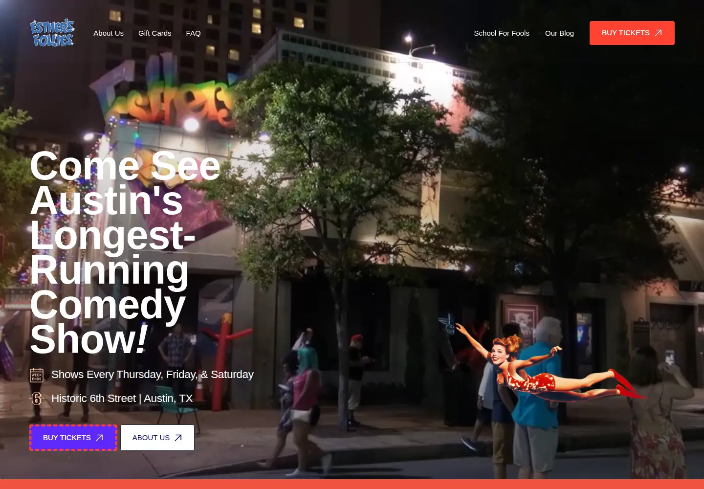 Captured homepage of esthersfollies.com in the current scan