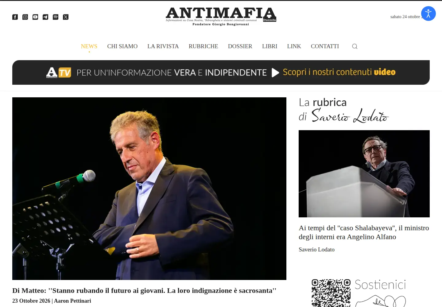 Screenshot of antimafiaduemila.com