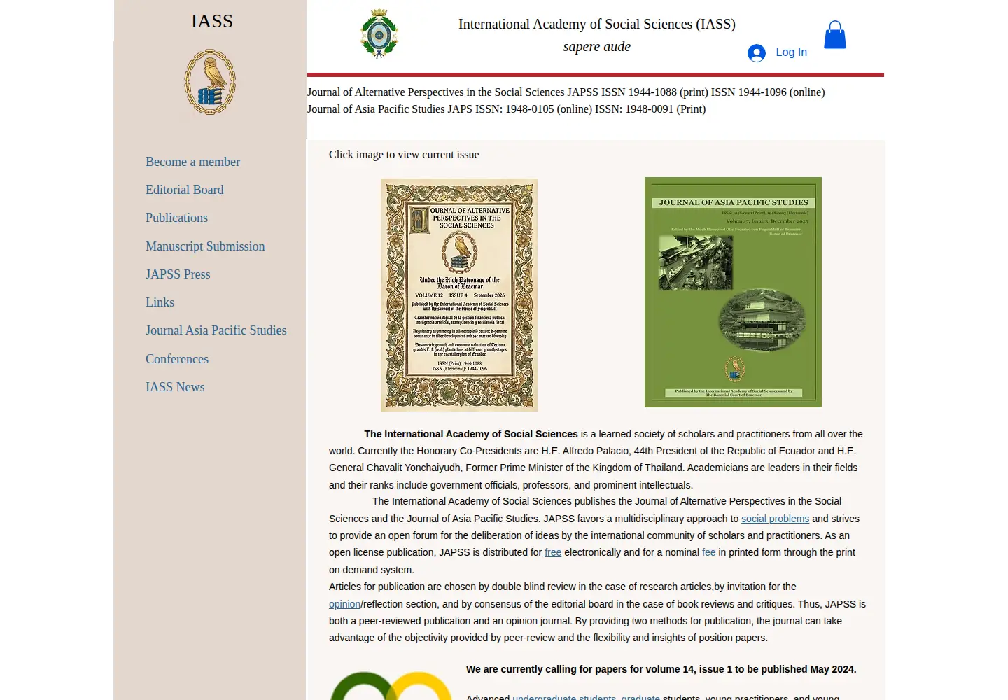 Screenshot of japss.org